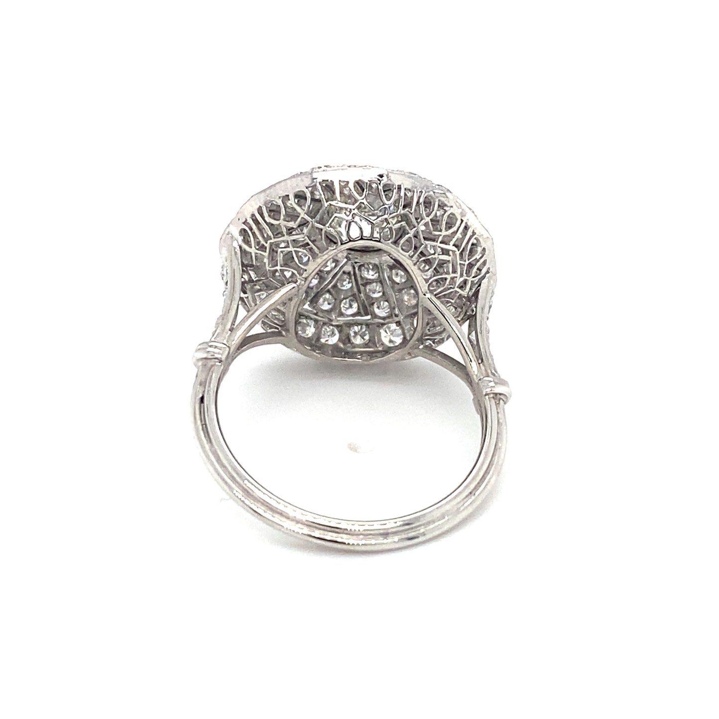 Circa 1930s Art Deco 1.99CTW Diamond Princess Cocktail Ring in Platinum