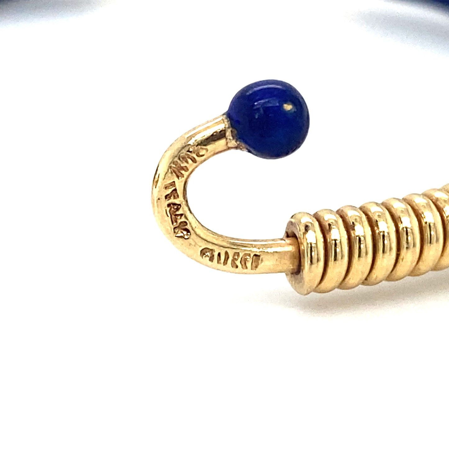 Circa 1980s GUCCI Blue Enamel Twist Bracelet in 18K Gold