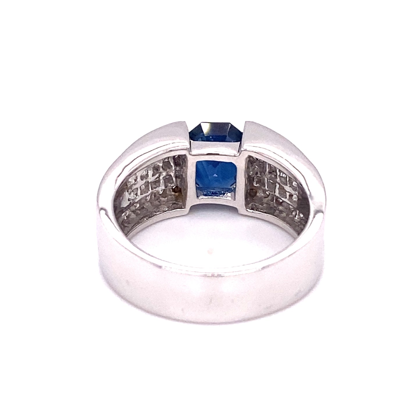 LE VIAN 1.10ct Sapphire and Diamond Tension Set Ring in 18K White Gold