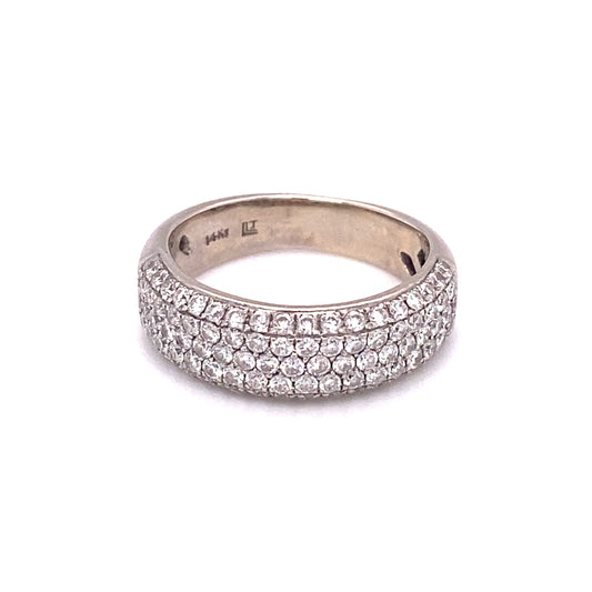 Circa 2000s 1.25 CTW Diamond Five Row Band in 14K White Gold