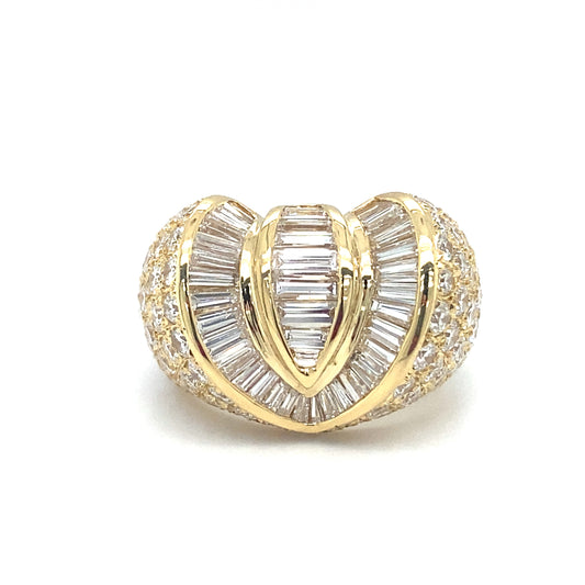 Circa 1980s 7.0 CTW Diamond Statement Ring in 18K Gold
