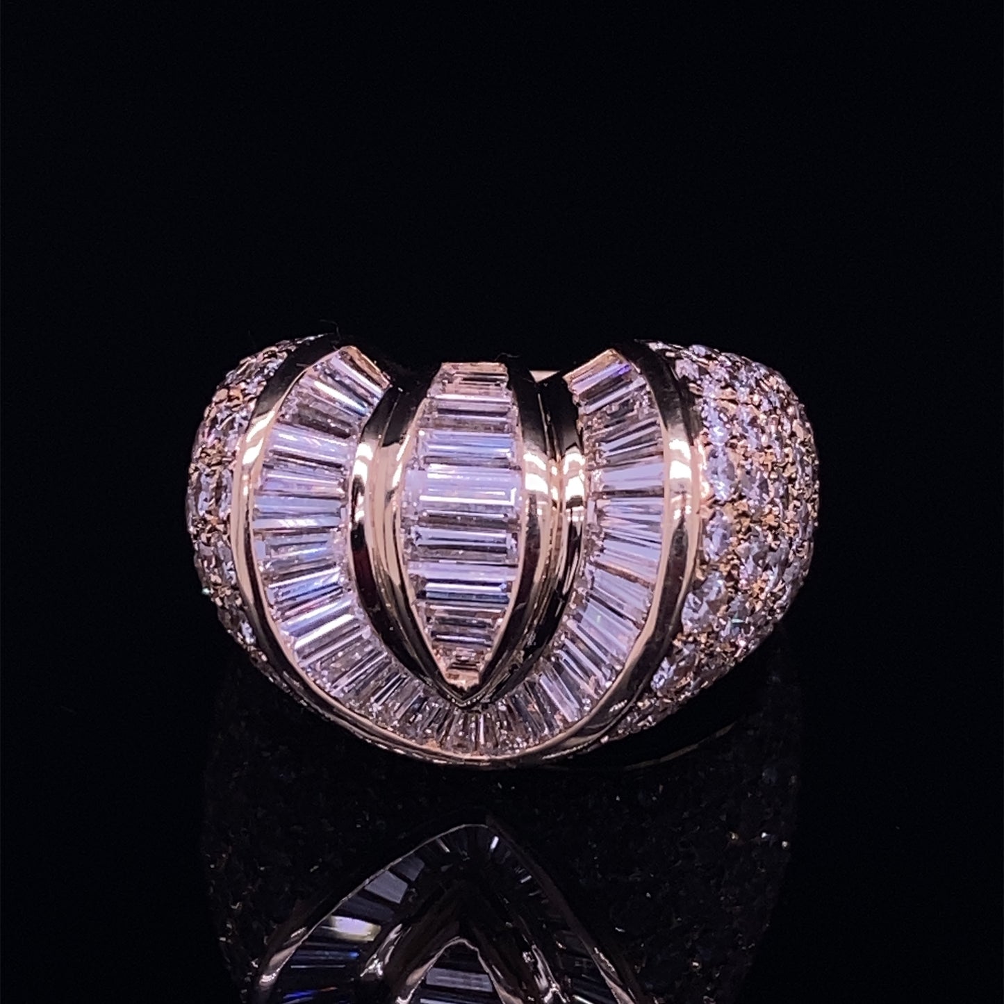 Circa 1980s 7.0 CTW Diamond Statement Ring in 18K Gold