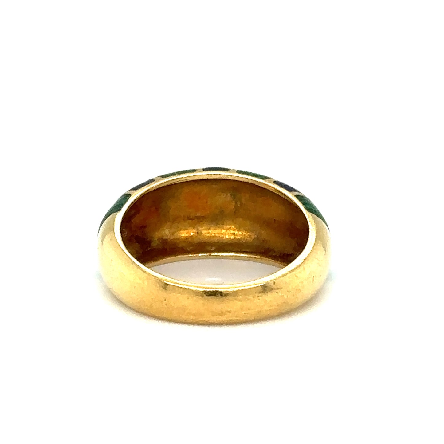 Circa 1960s TIFFANY & CO. Enameled Band Ring in 18K Gold