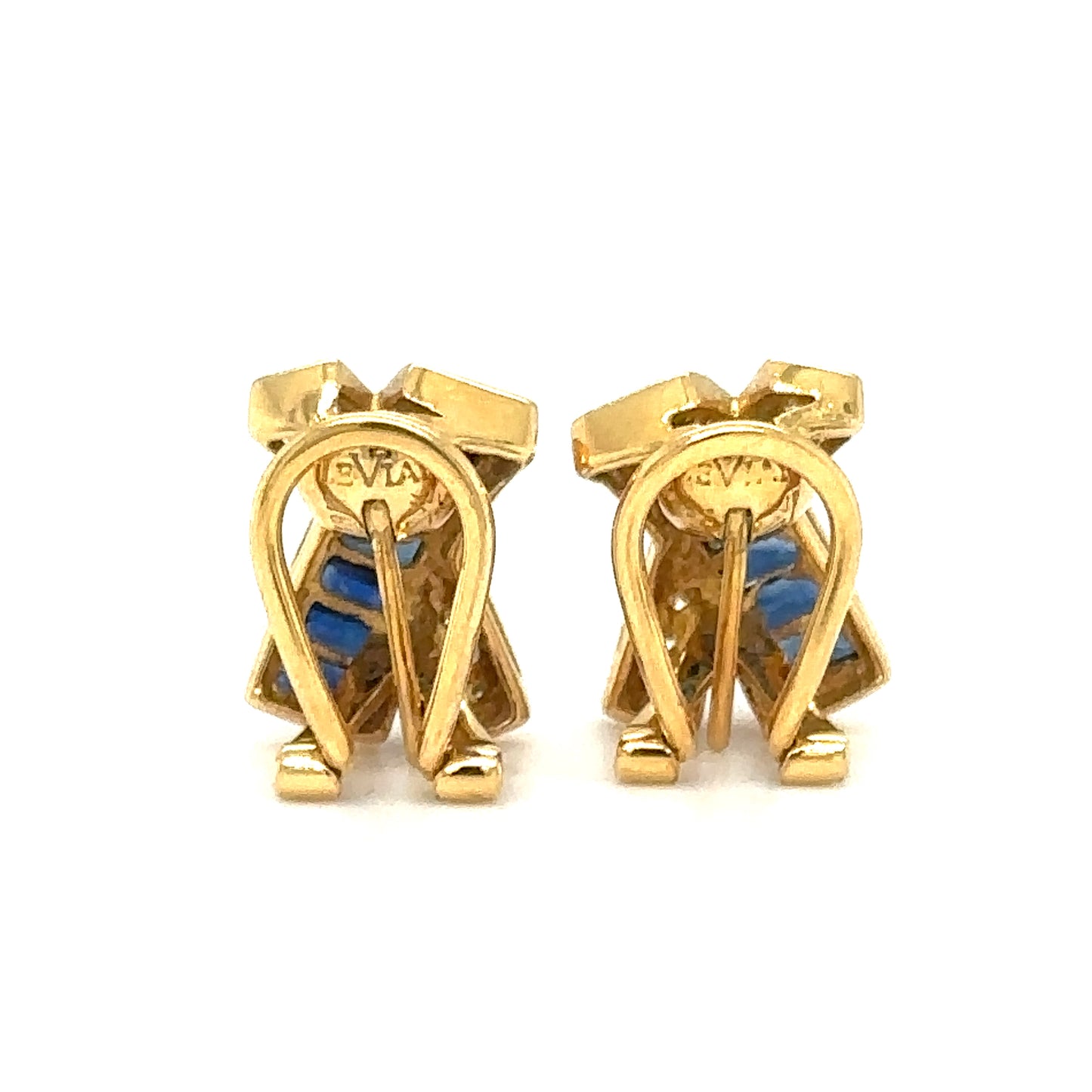 LE VIAN X Style Earrings with Sapphires and Diamonds in 18K Gold