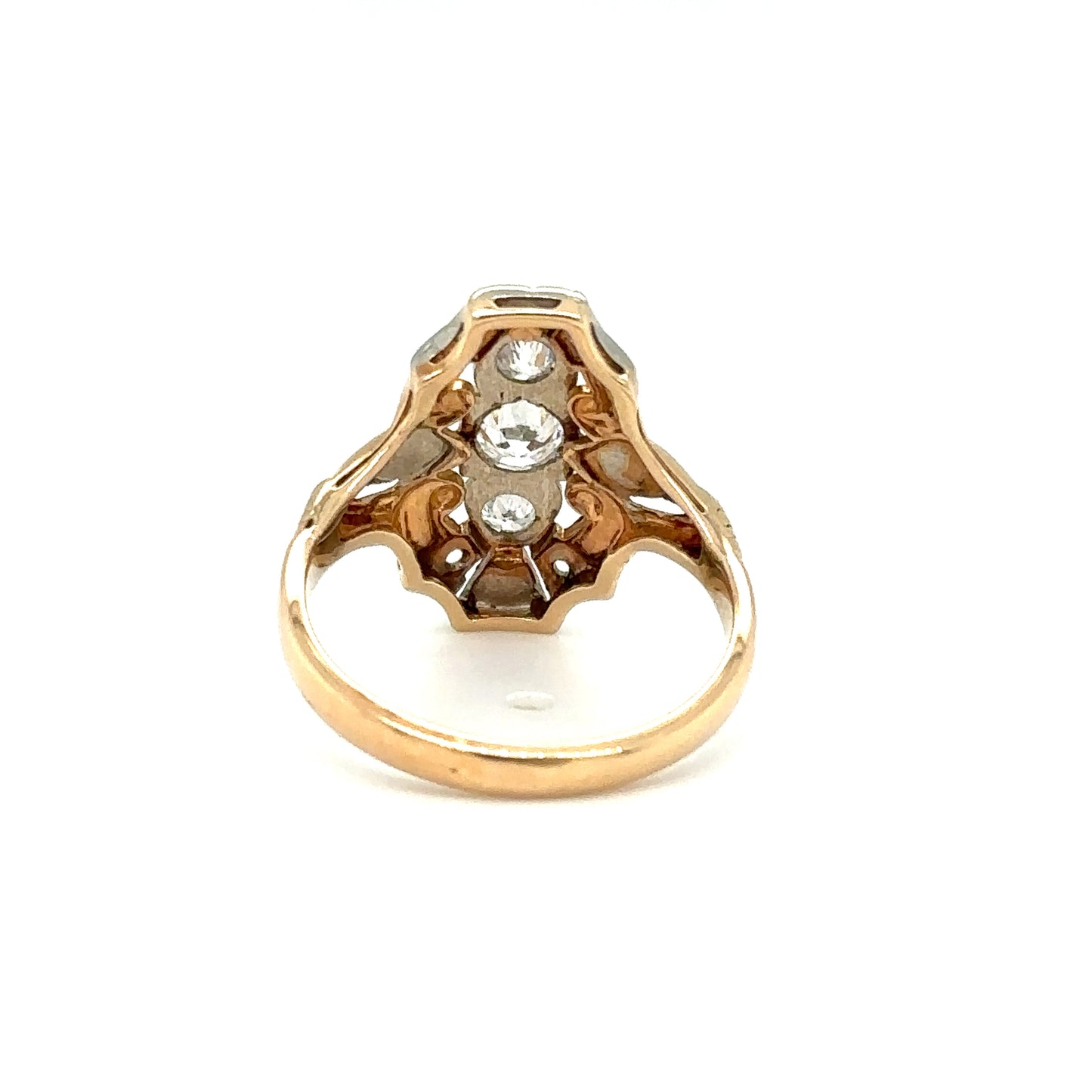 Circa 1920s Art Deco 0.70 CTW Diamond Ring in Two Tone 14K Gold