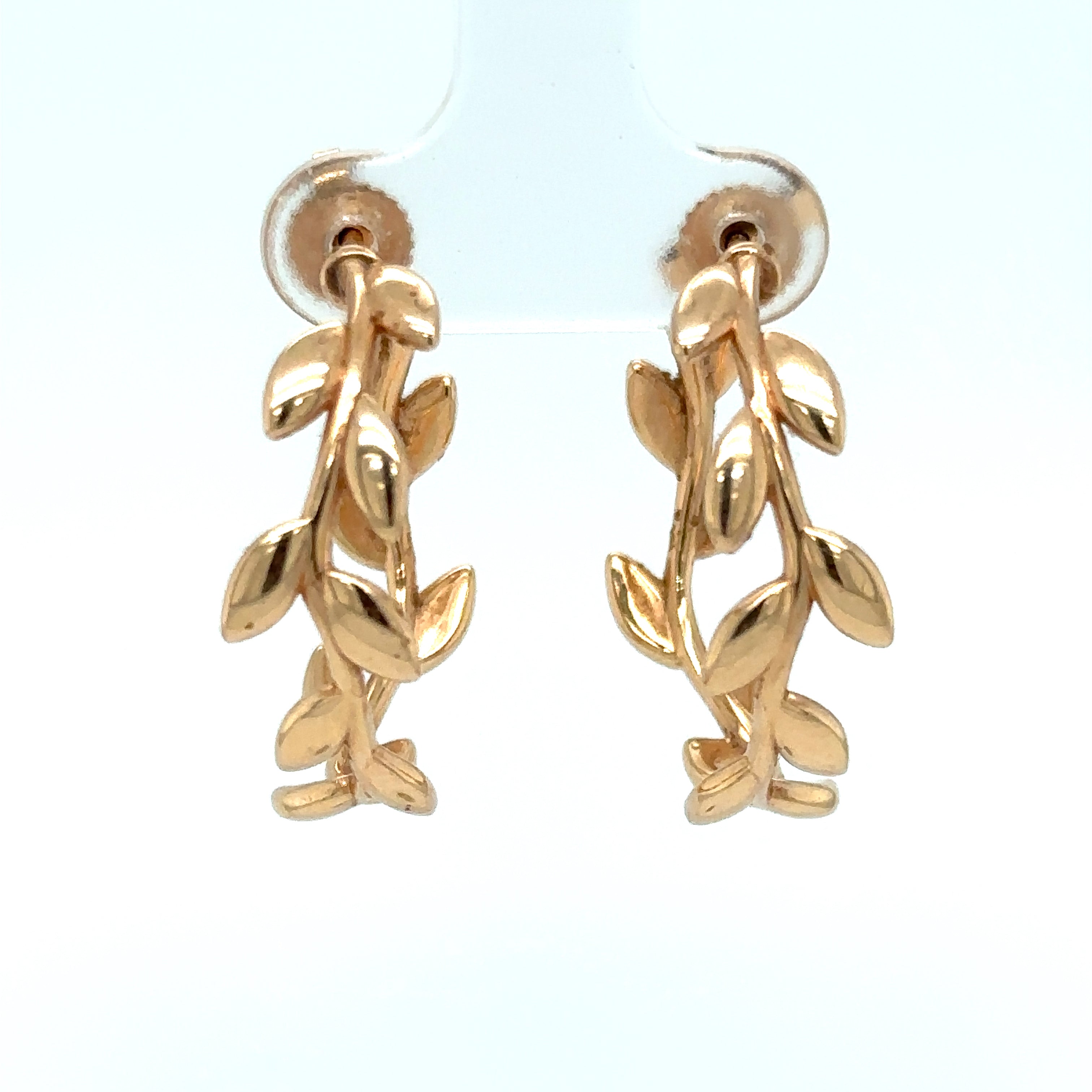 Tiffany olive leaf hoop earrings gold Clearance