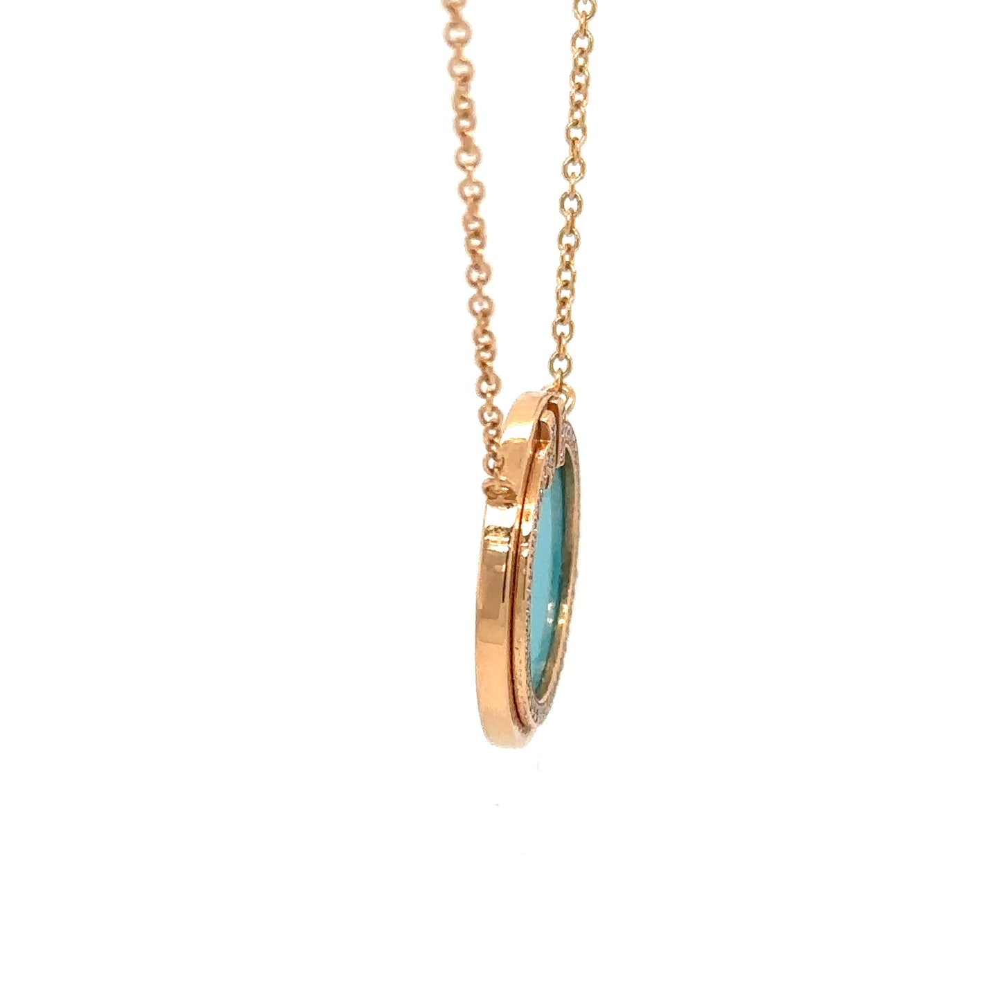 Tiffany & Co. T Turquoise Pendant with Diamonds in 18K Rose Gold