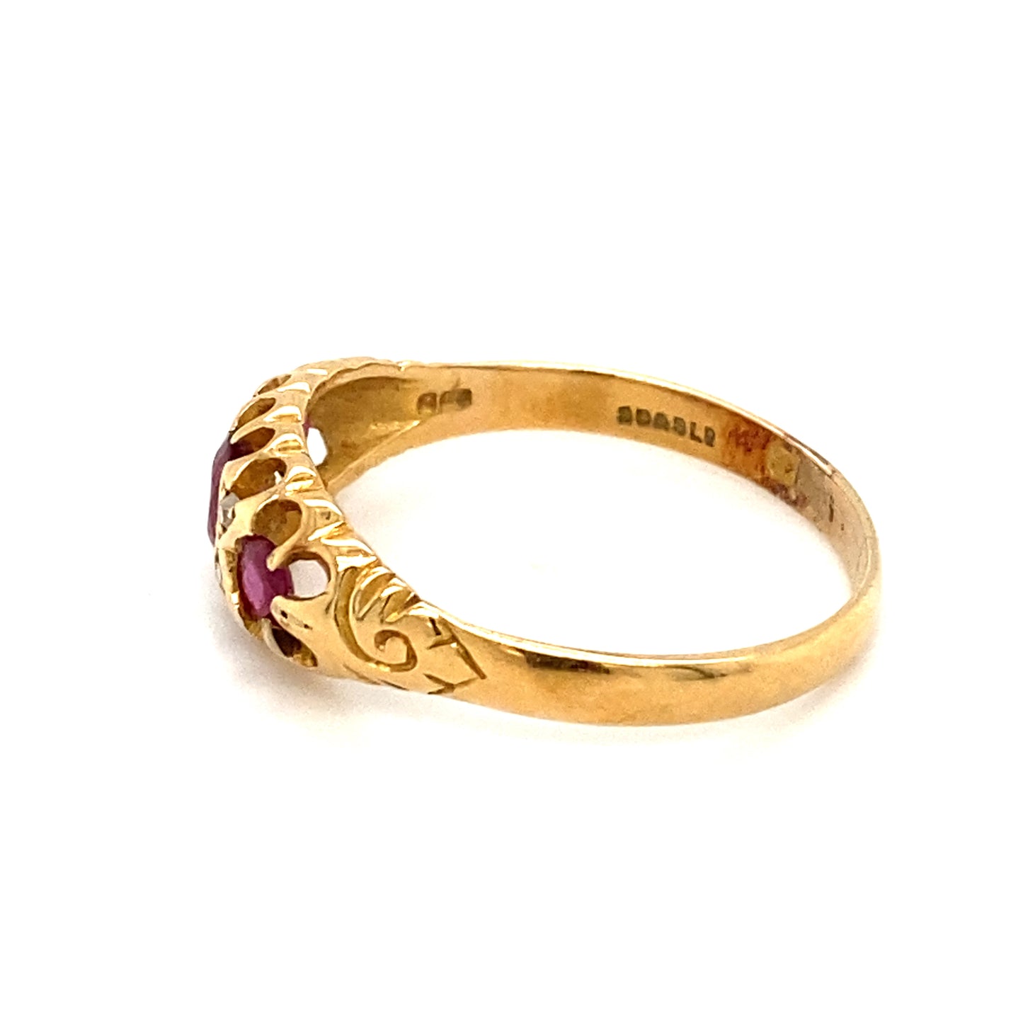 Circa 1910s Edwardian Oval Ruby and Diamond Ring in 14K Gold