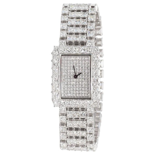 1980s Mabros 18K White Gold & Diamond Watch