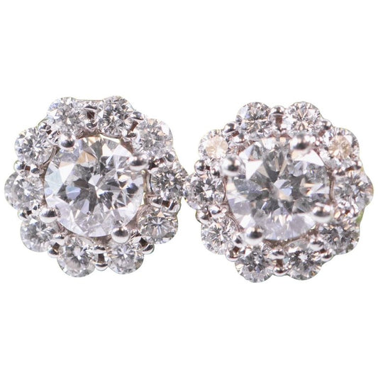 2 cttw Diamond & 14k White Gold Stud Earrings