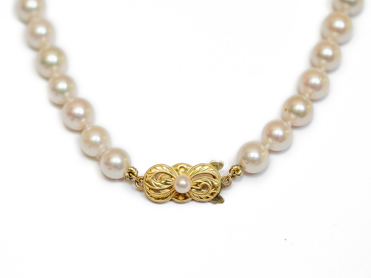 Mikimoto Pearl Strand Necklace with Diamond Rondelles