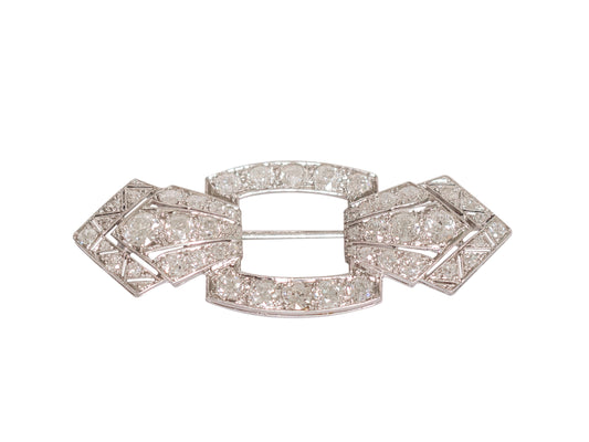 5.25 Carat Diamond Platinum Brooch