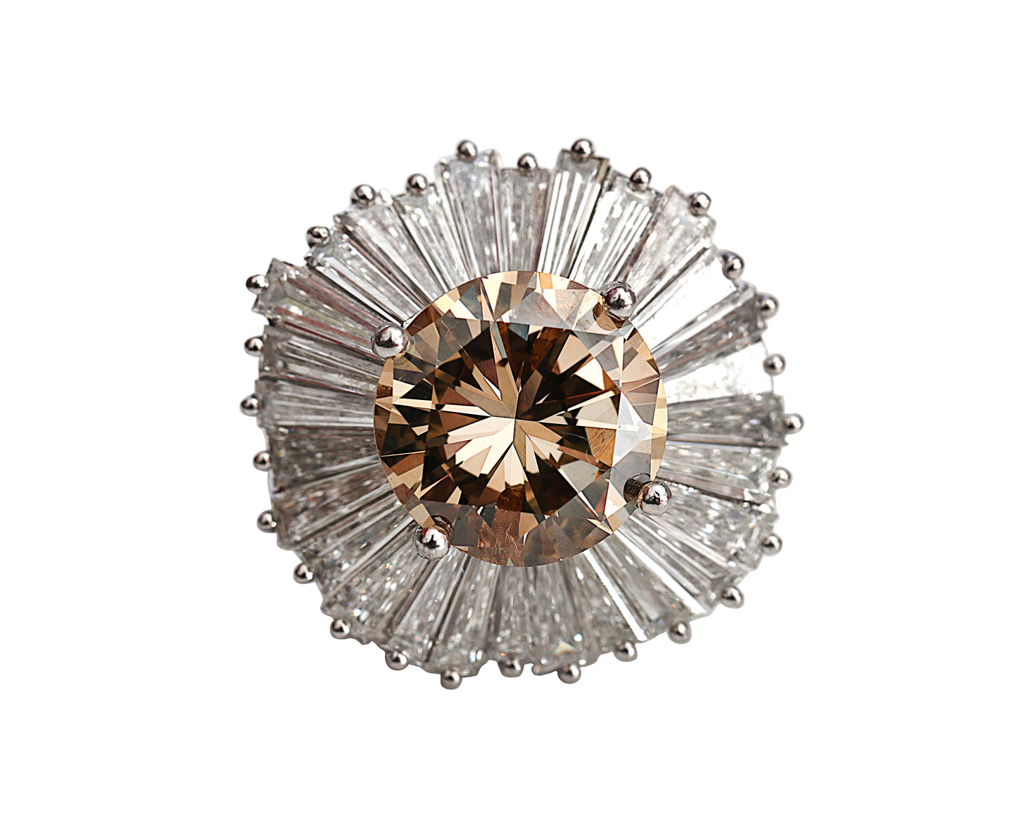 Vintage Convertible Cocktail Ring 5.49 carat GIA Brown Diamond