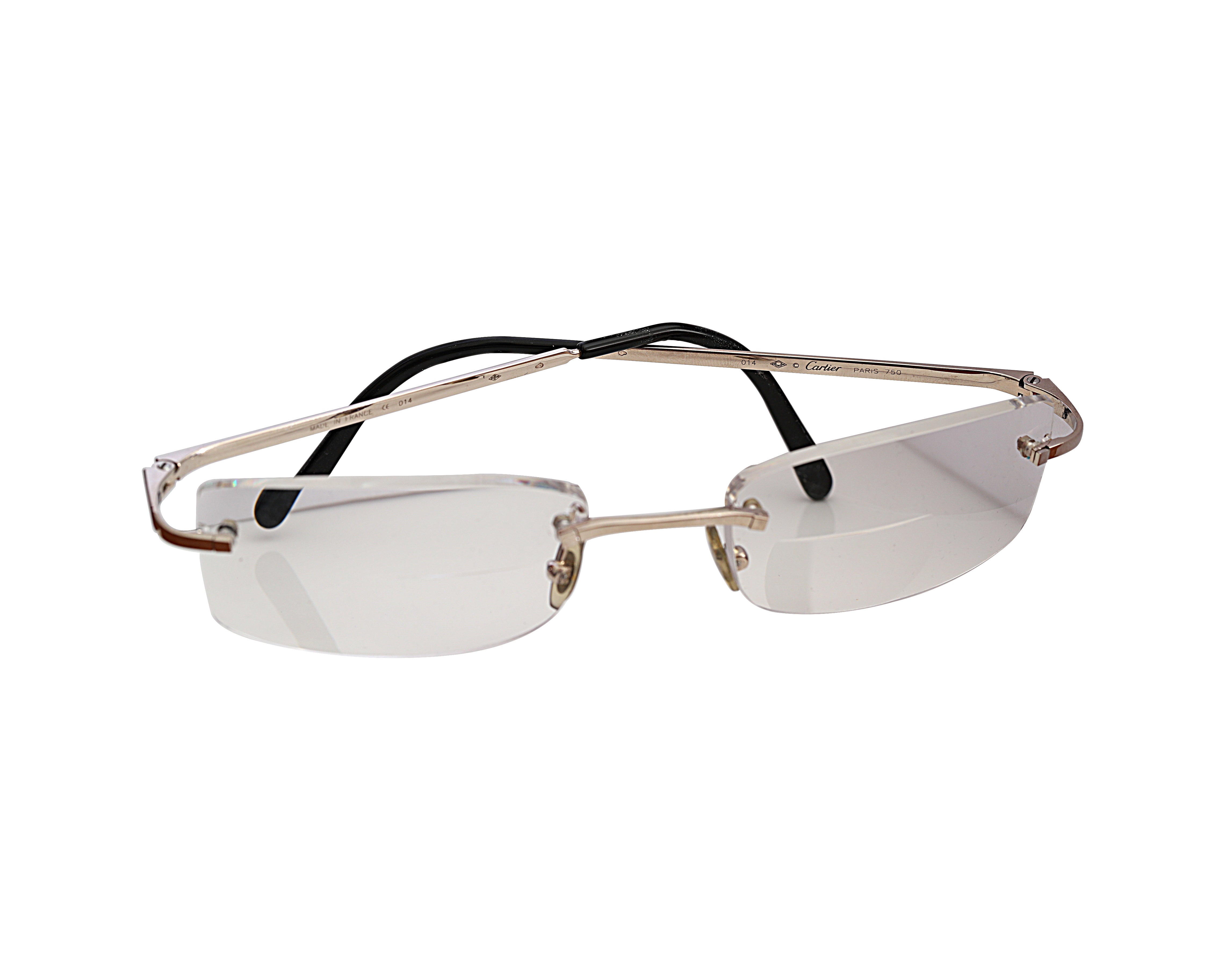 Cartier white top gold glasses