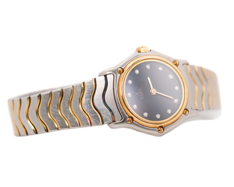 1990s Ebel 18K Yellow Gold, Stainless Steel & Diamond Watch