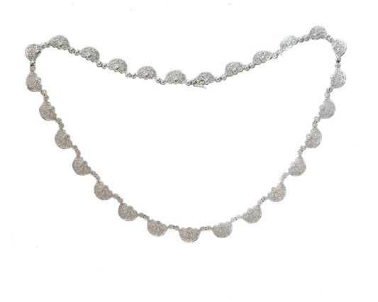 18k White Gold Diamond Princess Necklace