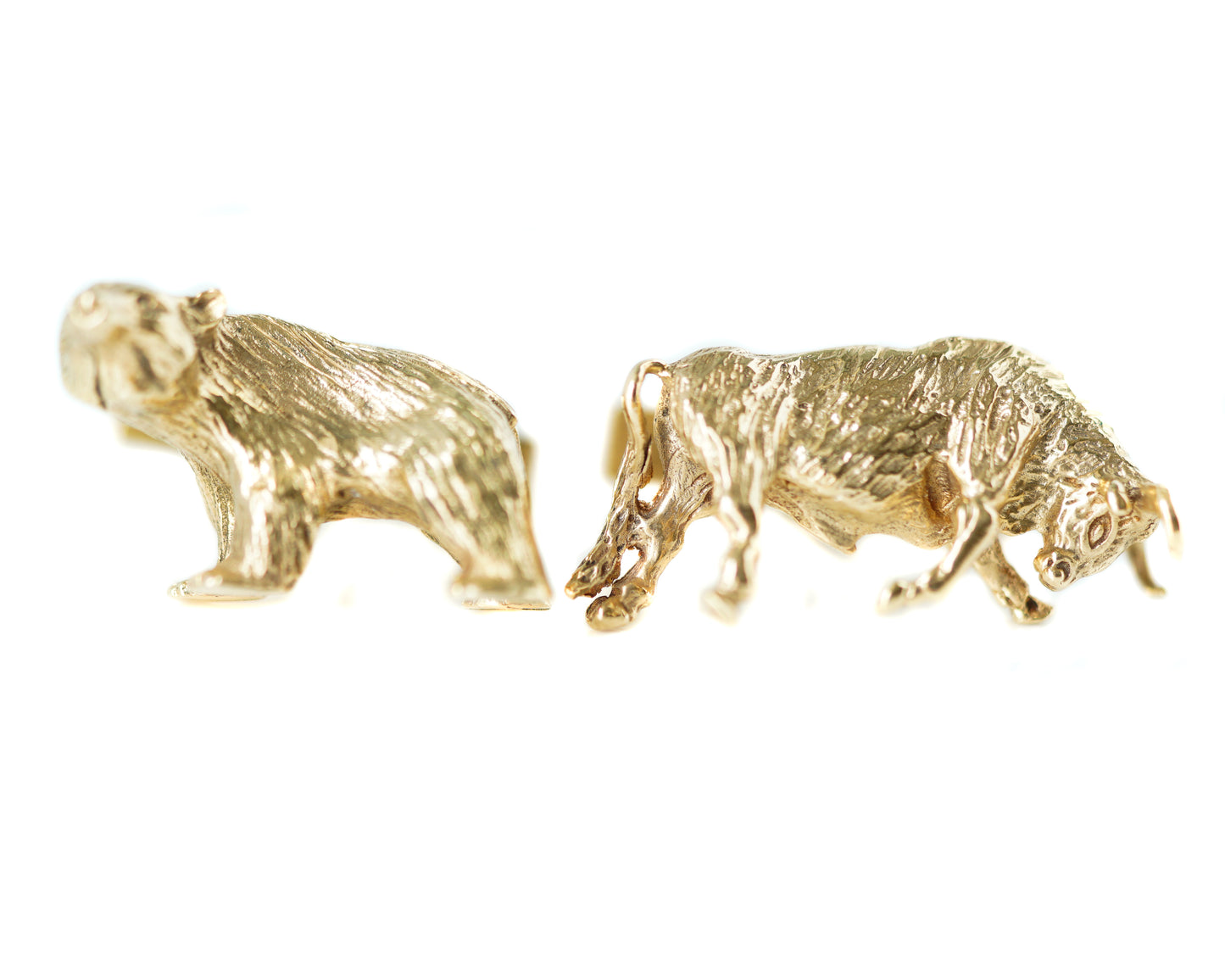 Tiffany & Co. 14k Yellow Gold Bear and Bull Cufflinks