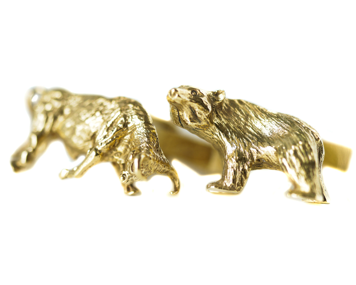 Tiffany & Co. 14k Yellow Gold Bear and Bull Cufflinks