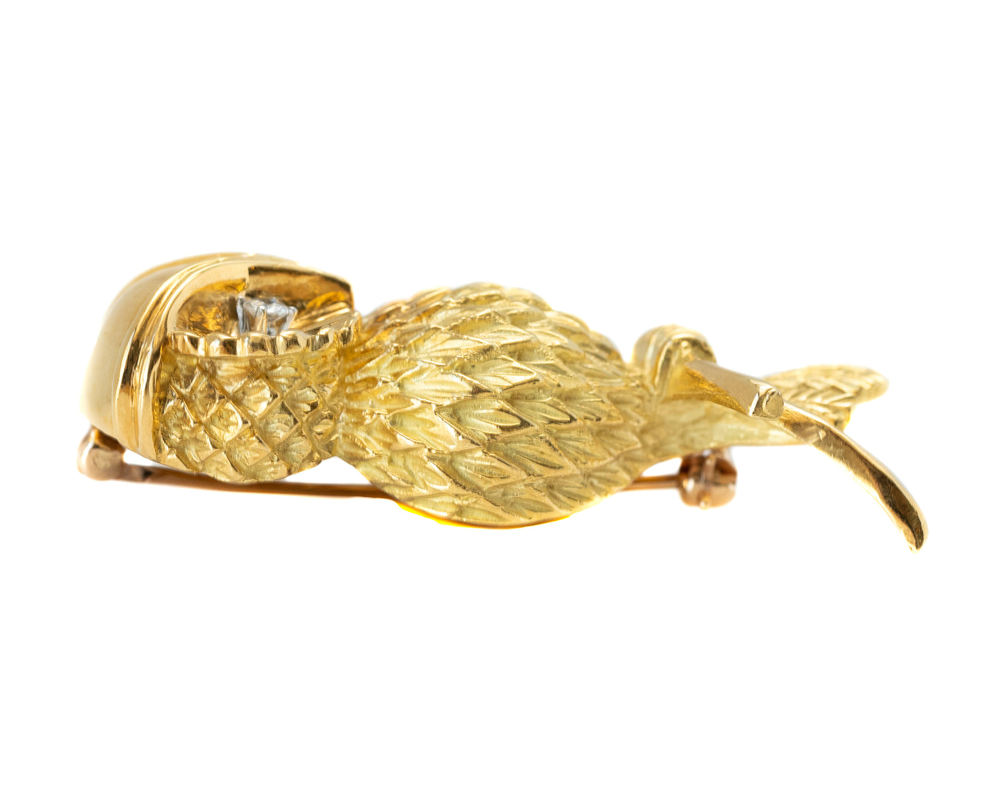 Tiffany and Co. 18k Gold Owl Brooch