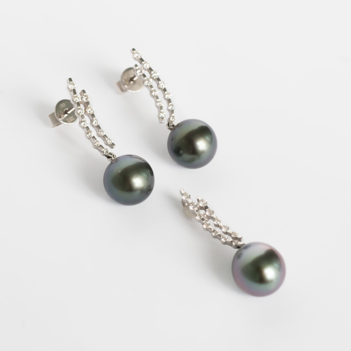 Diamond and Pearl Earrings and Pendant Set