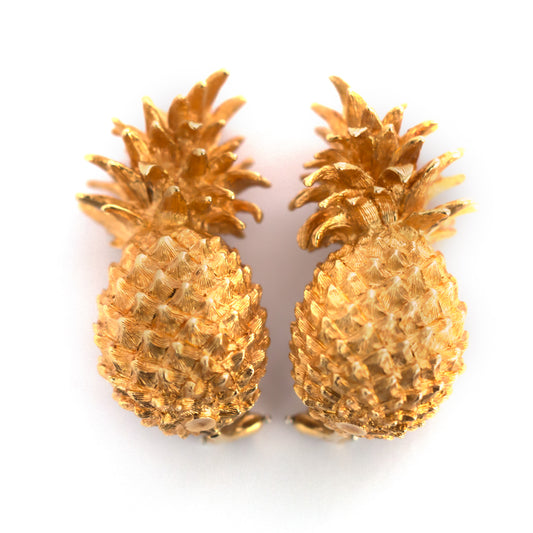 18 Karat Yellow Gold Pineapple Cufflink