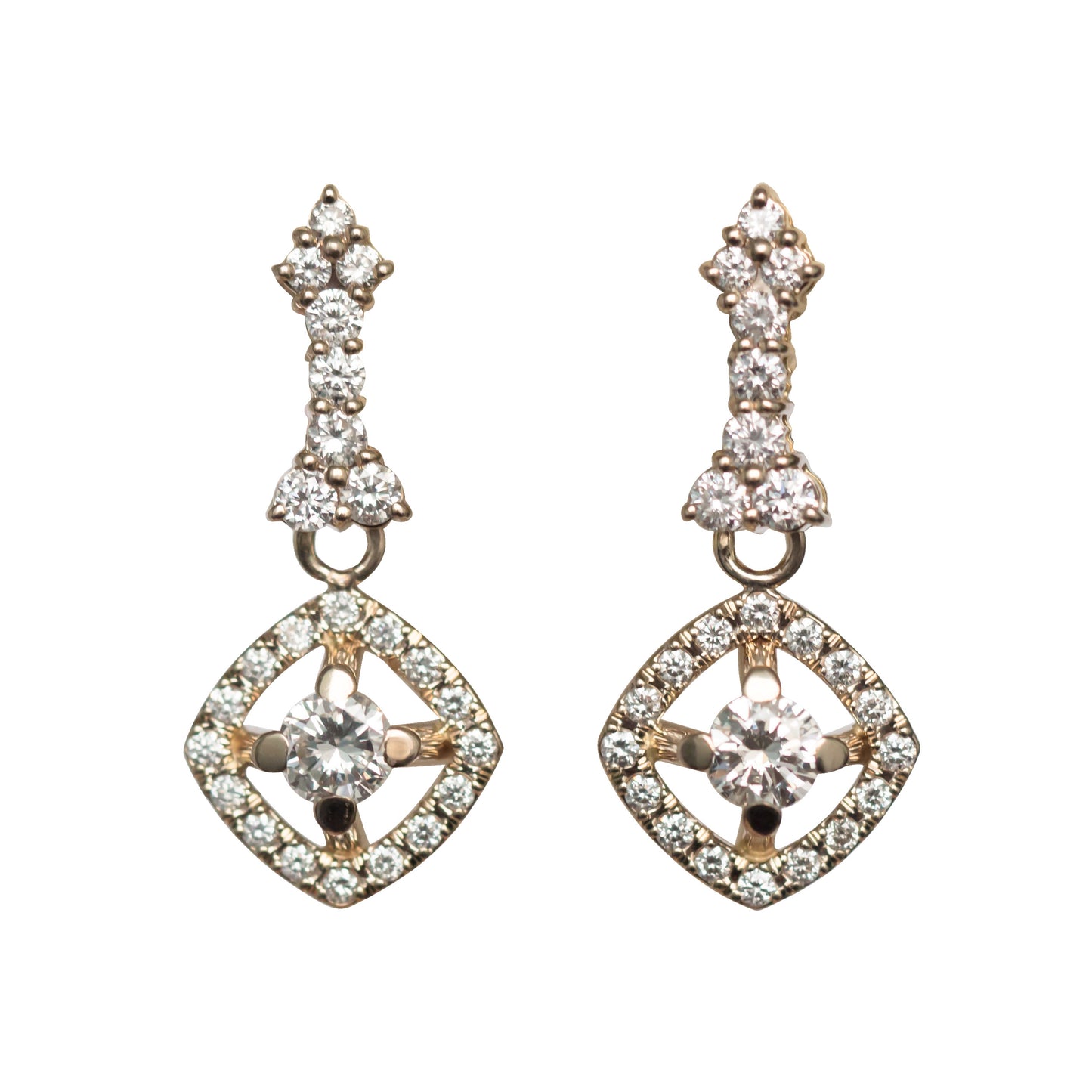 .35 Carats Diamond Yellow Gold Earrings