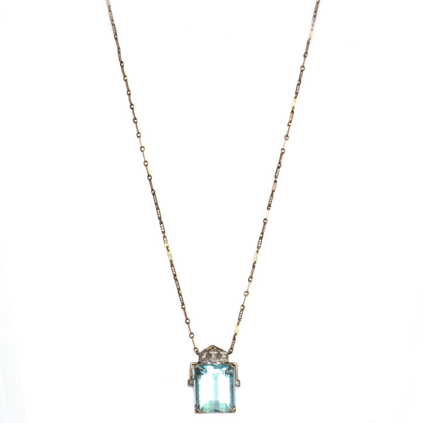 Aquamarine 14k Rose Gold Necklace