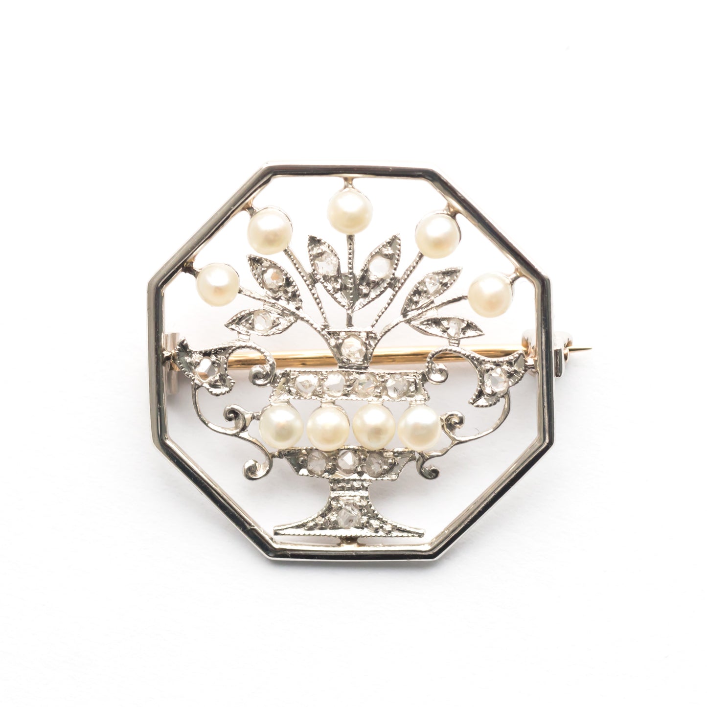 Pearl Platinum and Yellow Gold Tiffany & Co. Brooch