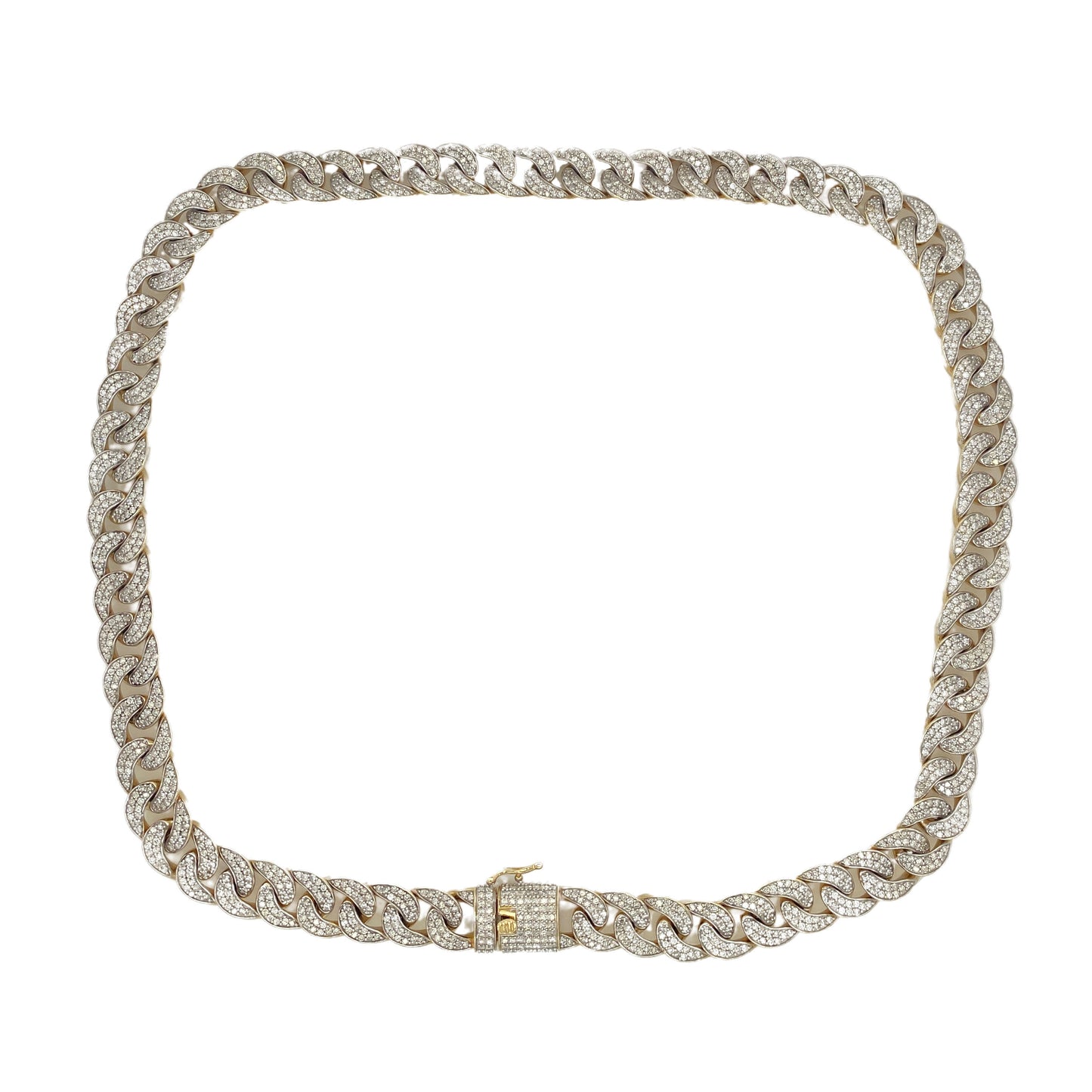 Circa 1990s 1.50 Carat Diamond Curb Link Chain Necklace in 10K Gold