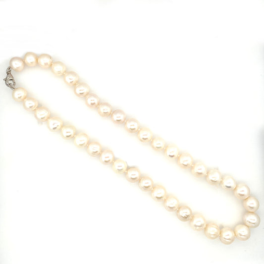 Circa 1980s 11.5mm Fine South Sea Pearl Strand with Sterling Silver Clasp