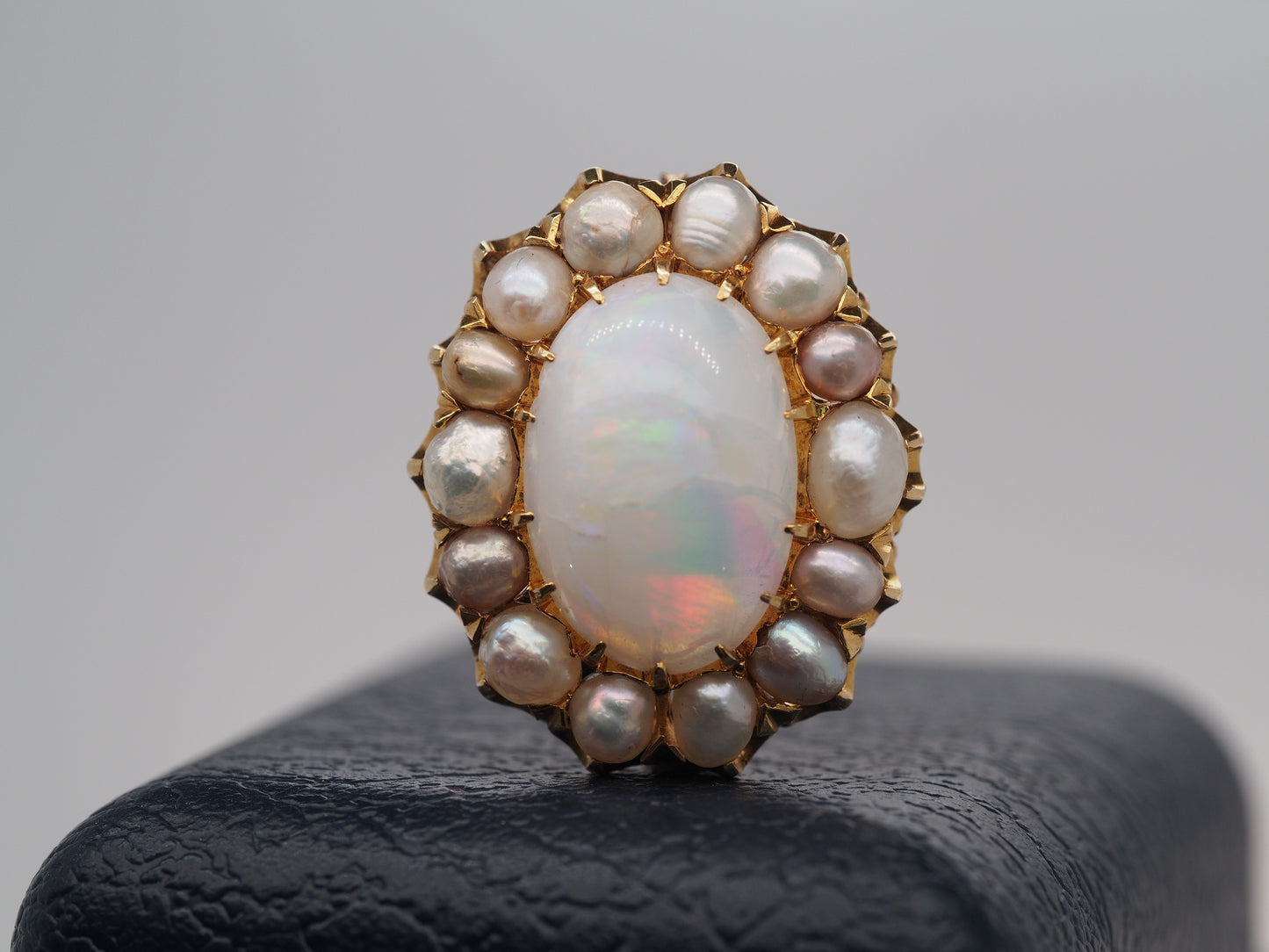 Circa 1900s 20K Yellow Gold Tiffany & Co Pearl and Opal Brooch
