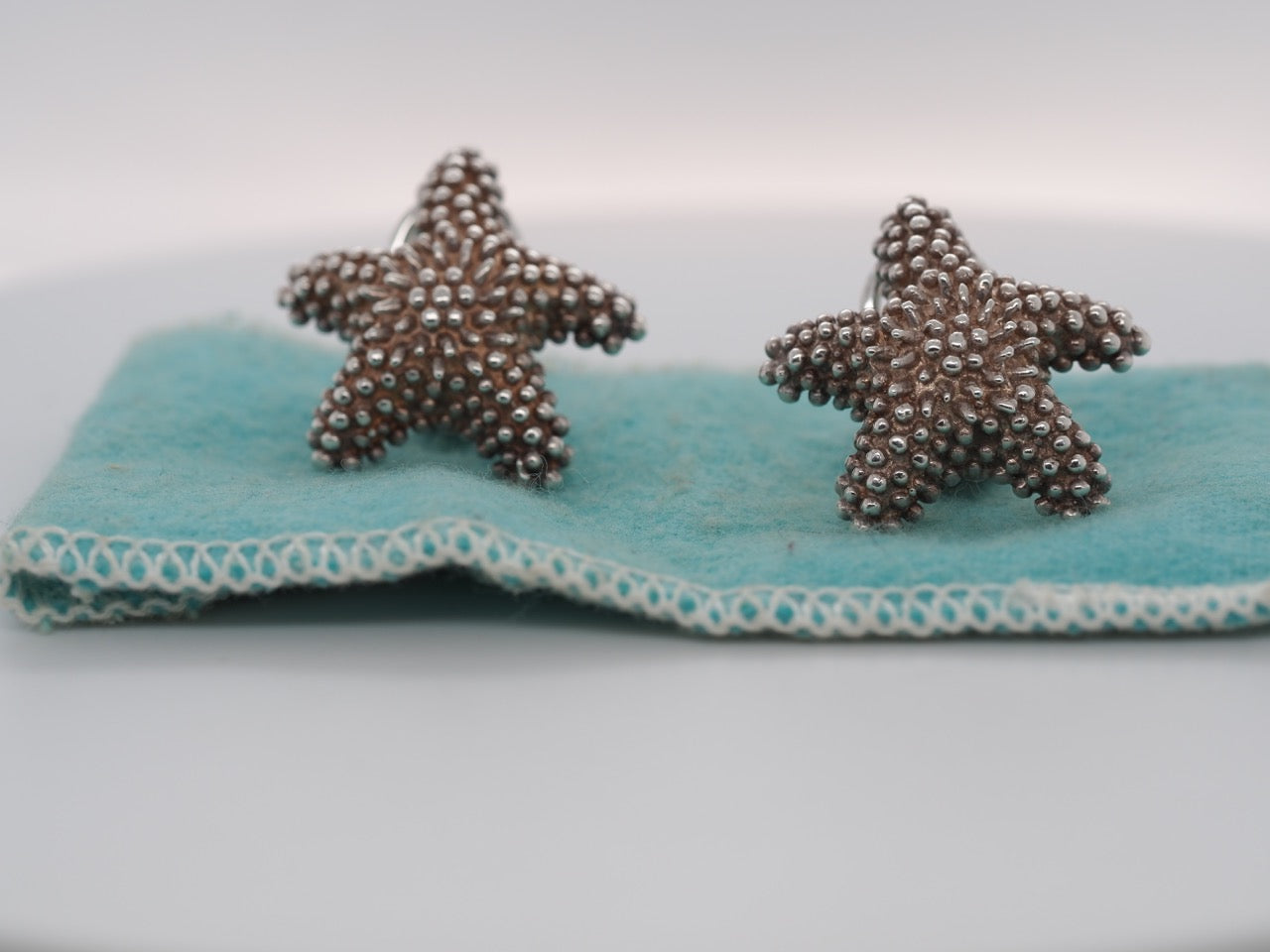 Sterling Silver Tiffany & Co Starfish Clip Earrings