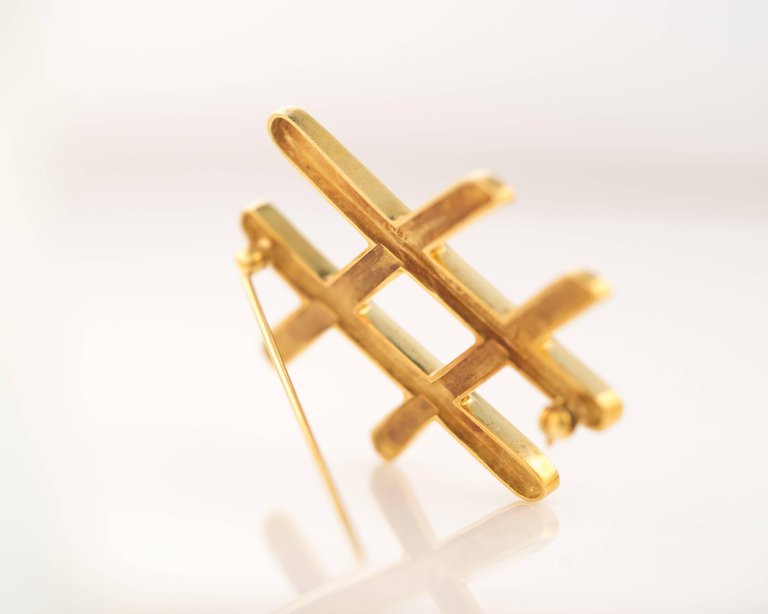 1986 Paloma Picasso for Tiffany and Co 18K Gold Hashtag Brooch