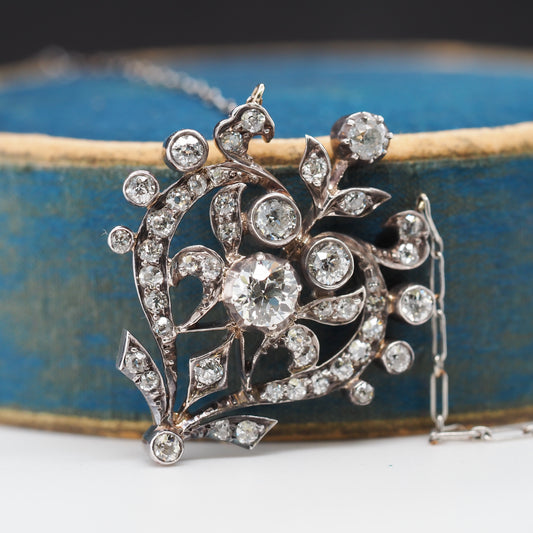 1920s Platinum Royal Art Deco Drop Diamond Necklace- VHK# 271