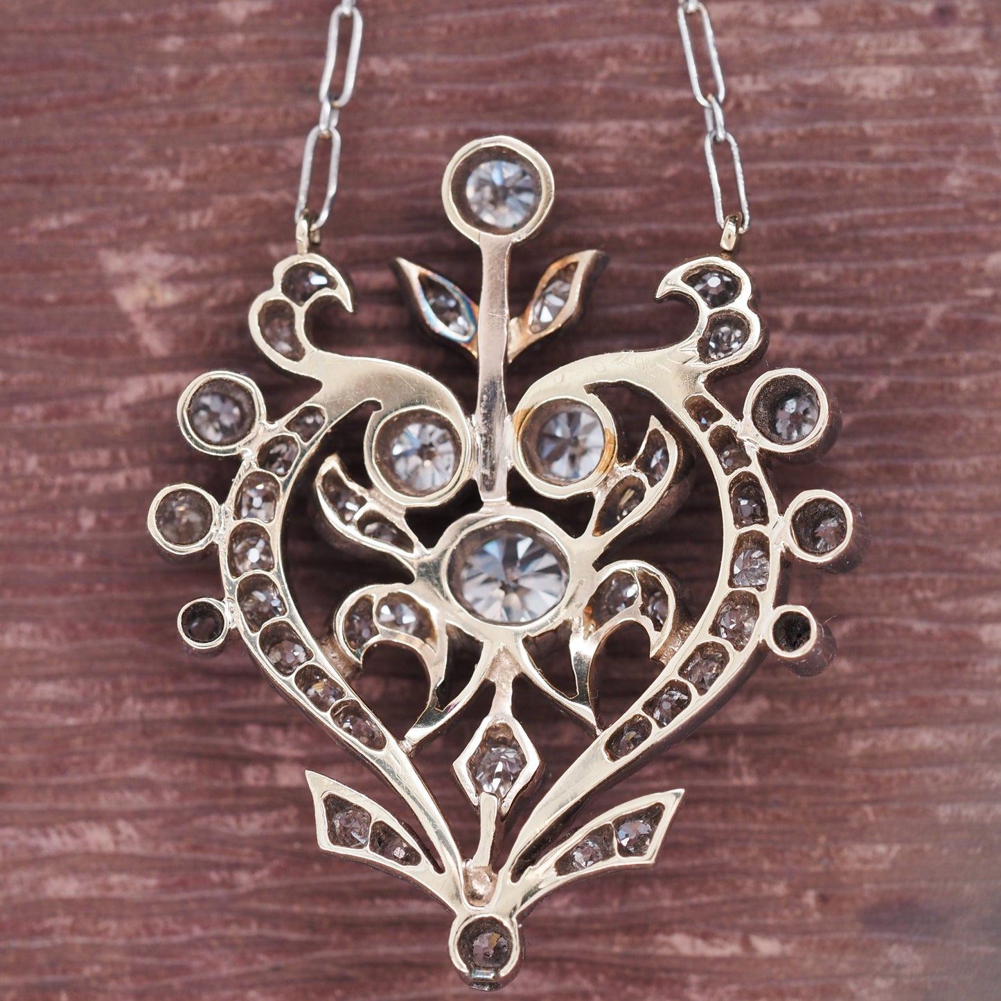 1920s Platinum Royal Art Deco Drop Diamond Necklace- VHK# 271