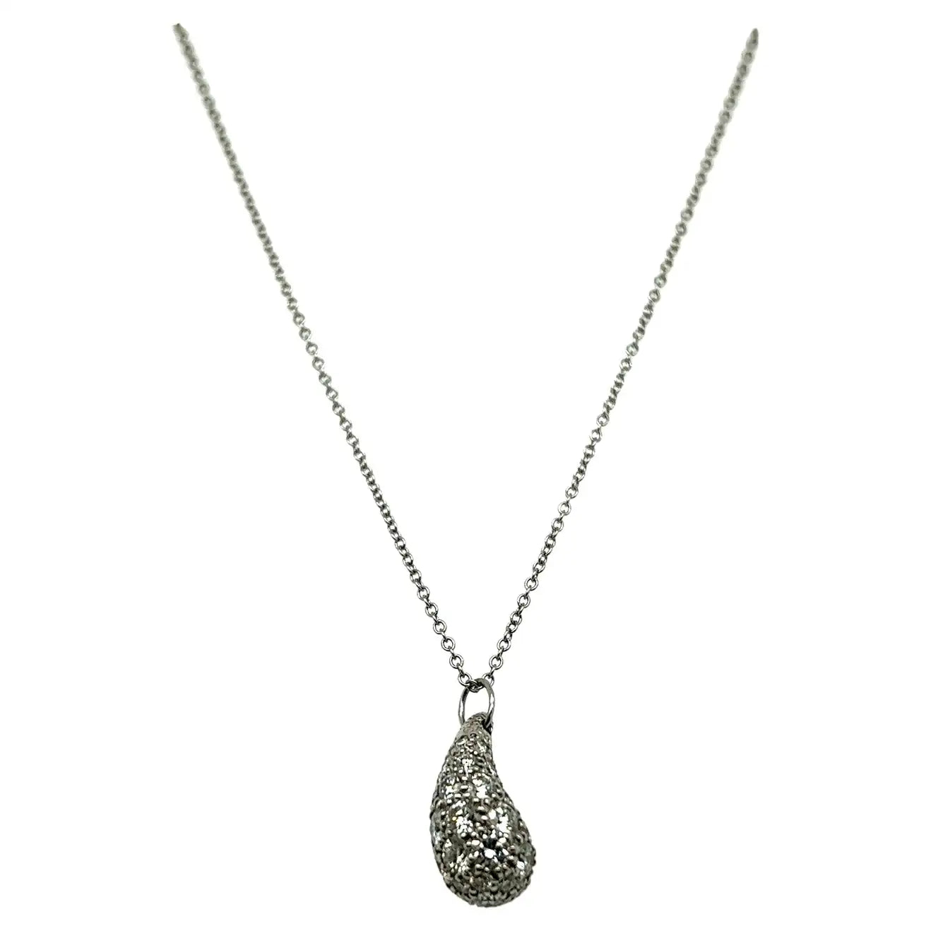 Platinum Elsa Peretti Tiffany & Co Teardrop Diamond Pendant