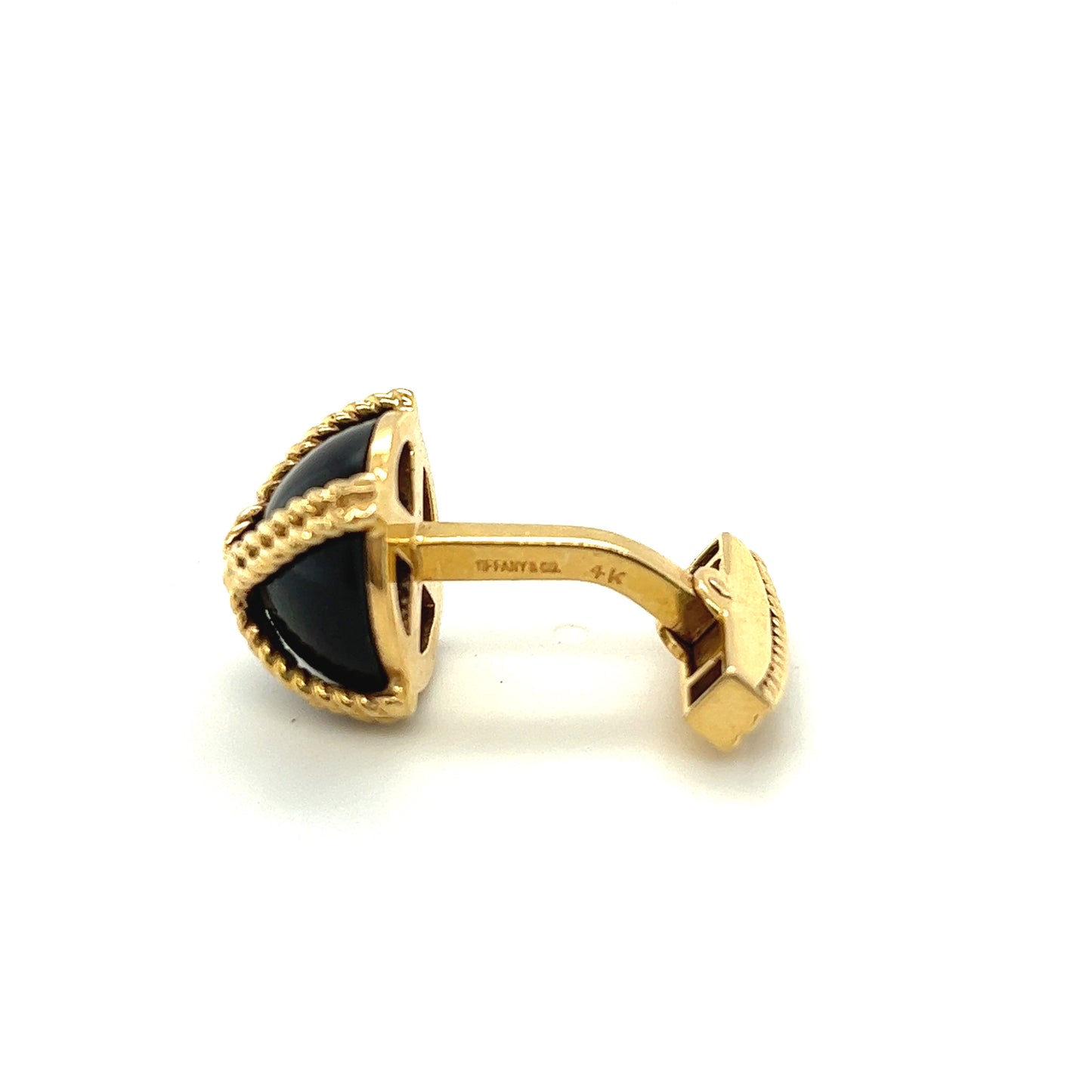 Tiffany & Co Onyx & 14K Yellow Gold Cufflinks