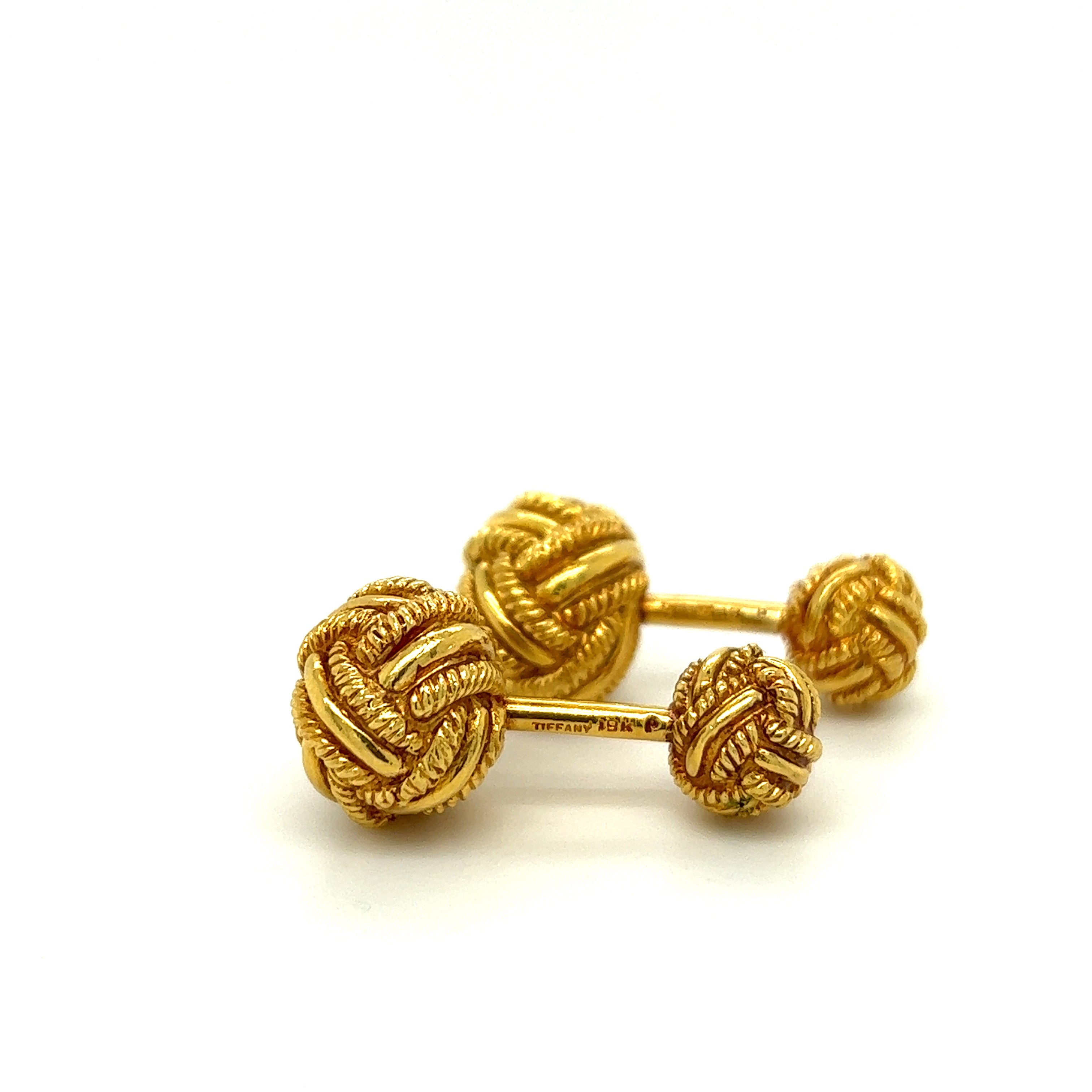 Tiffany & Co Schlumberger Woven Knot Cufflinks in k Yellow Gold