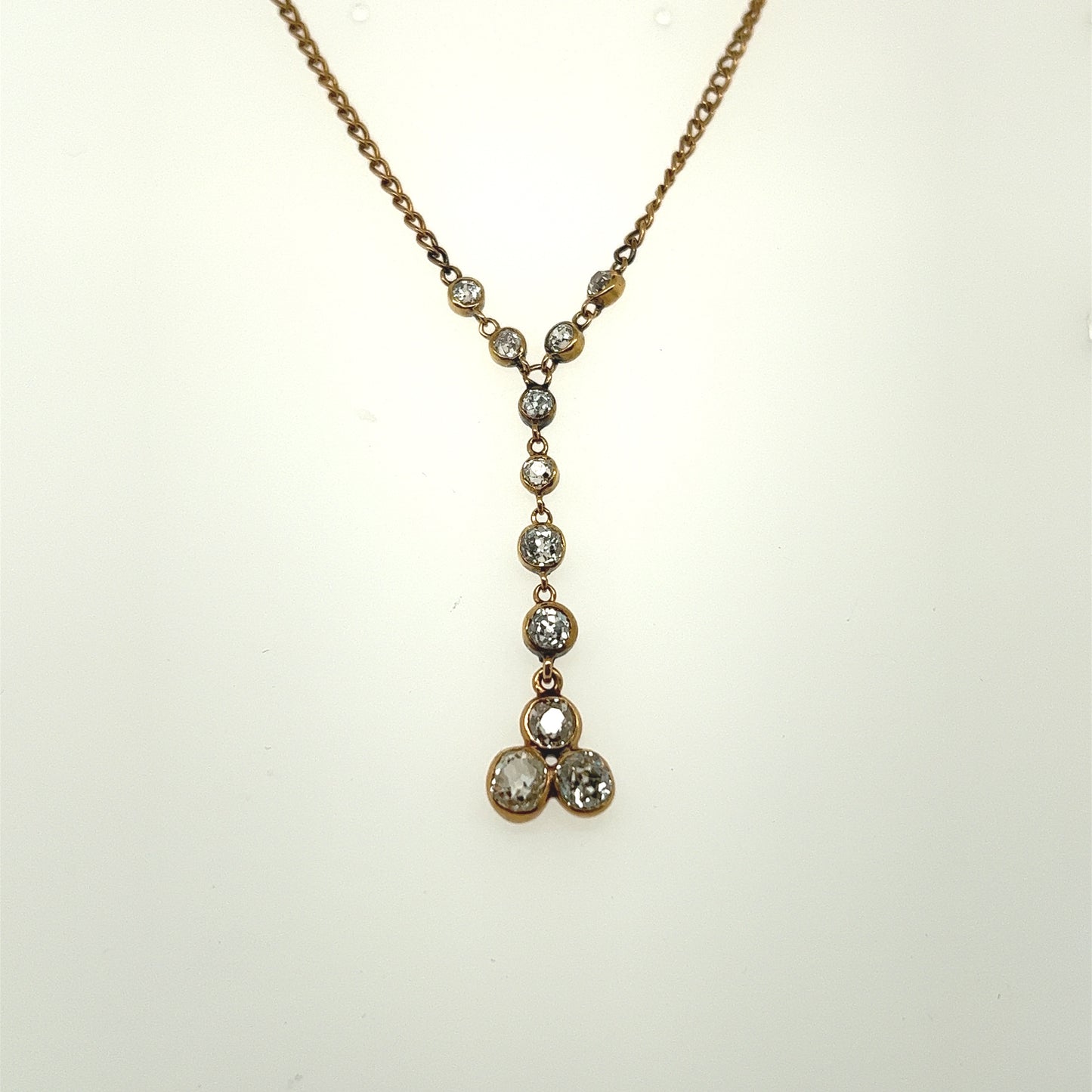 14K Yellow Gold 1.00ct Old Mine Brilliant Necklace